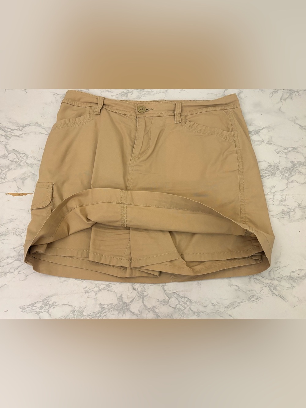 St. John's Bay Skirt Womens Sz 6 Khaki Tan Lightweight Stretch Shorts Lined - Picture 4 of 12